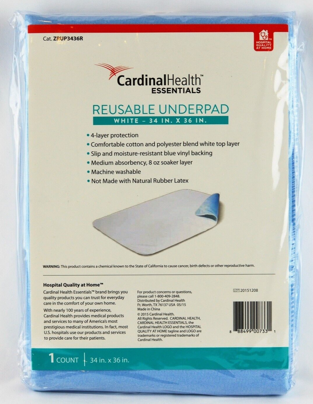 Protector de cama reutilizable - CARDINAL HEALTH