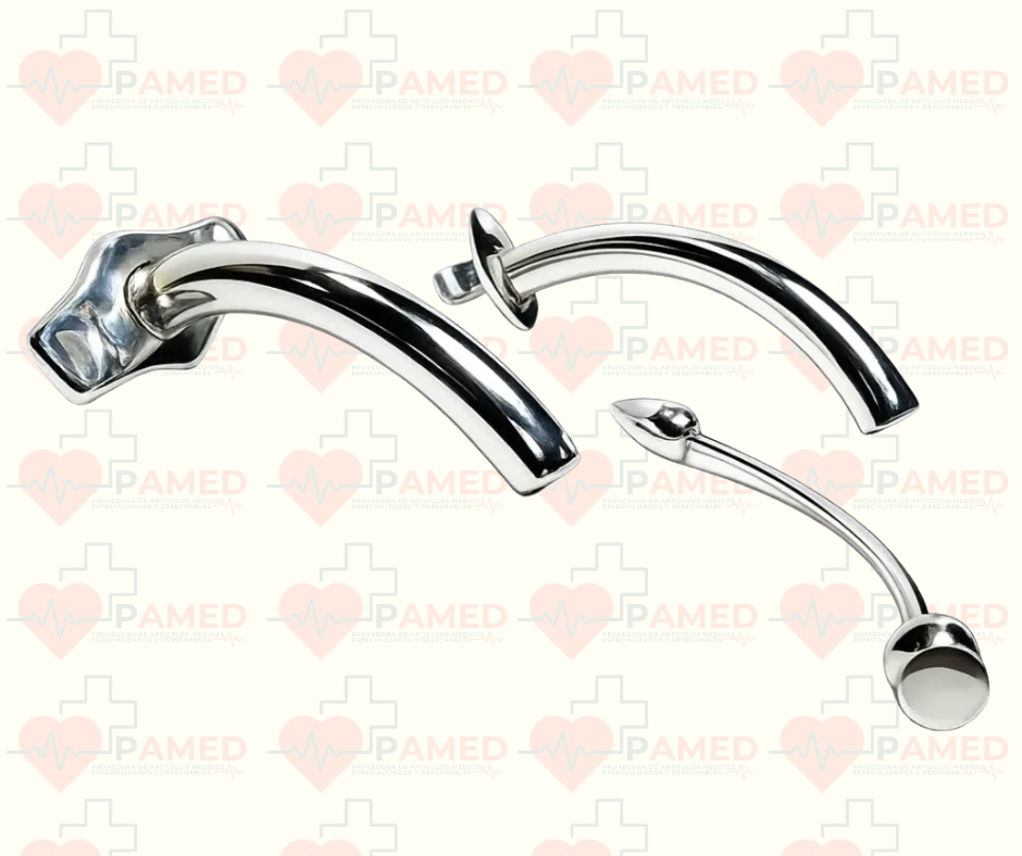 Cánula Jackson 8mm #7 Traqueostomía Acero Inox Plata
