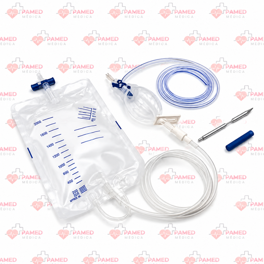 DRENAJE DE SILICÓN TIPO BLAKE (KIT) RESERVORIO 100ML CON O SIN TROCAR