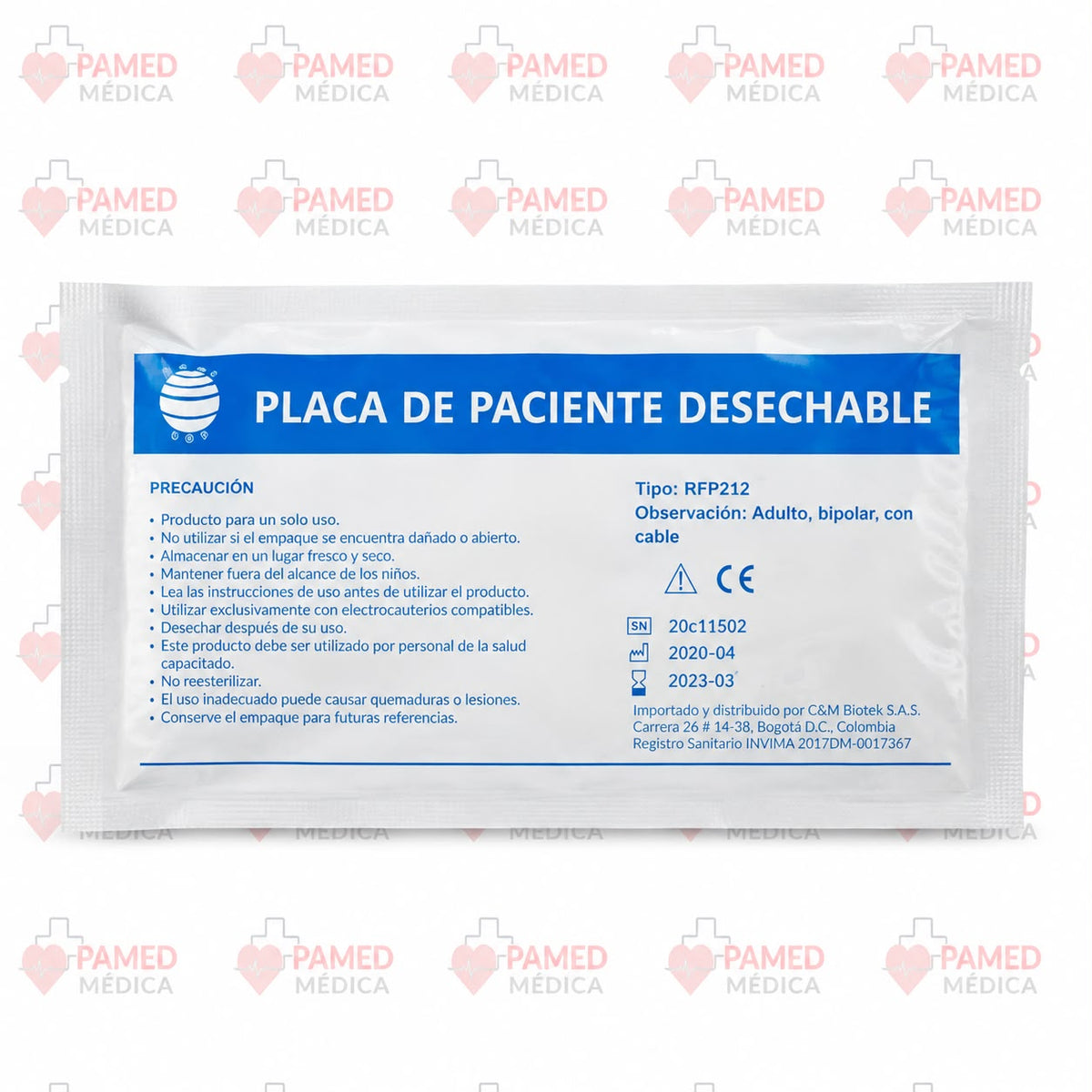 Placa de Electrocauterio Desechable Adulto C/10 Pz GAMA CUT